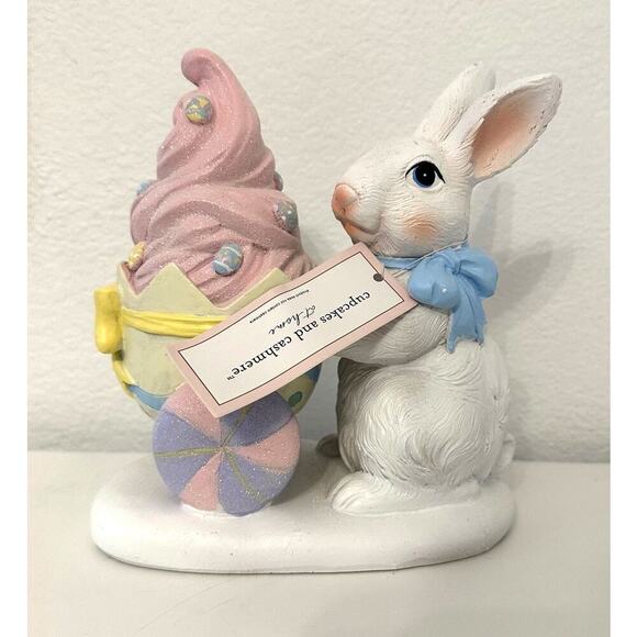 Cupcakes and Cashmere EASTER BUNNY Pastel Easter Egg Cart Pink Icing Blue Bow - Picture 2 of 7